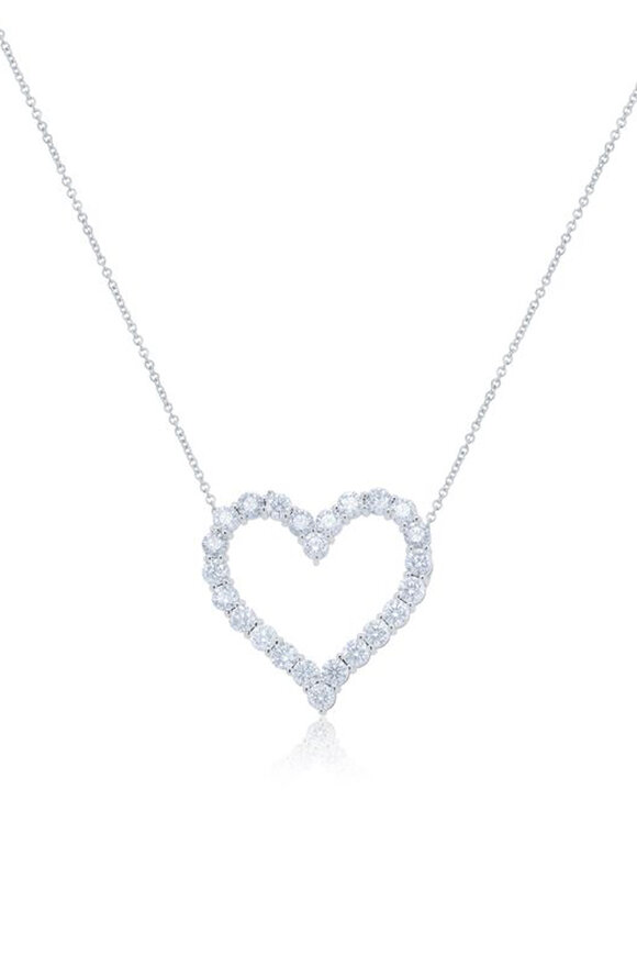 Diana M Jewels 18k White Gold Open Heart Pendant Necklace - view 1