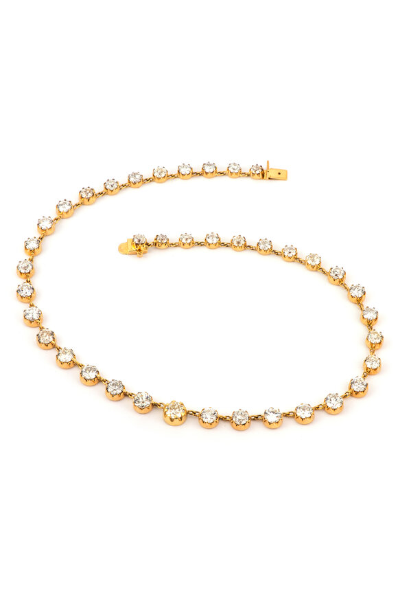 Sylva & Cie 18k Yellow Gold Diamond Riviera Necklace