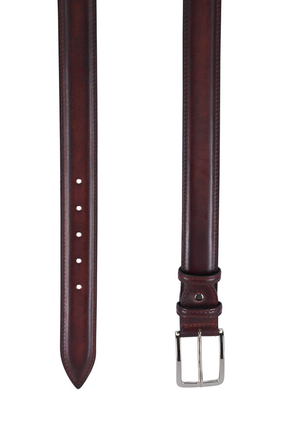 Bontoni - Bruciato Scuro Leather Belt 