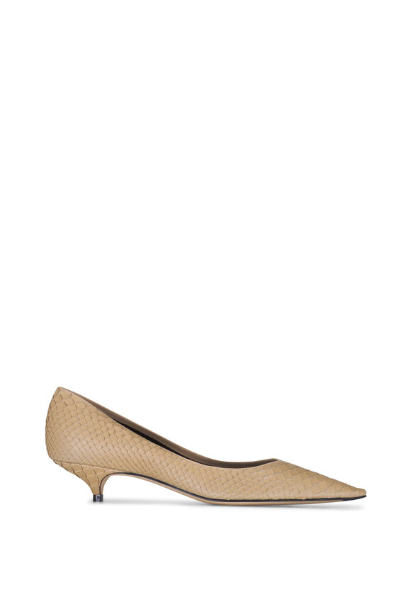 The Row - Liisa Python Almond Kitten Heel Pump, 35mm