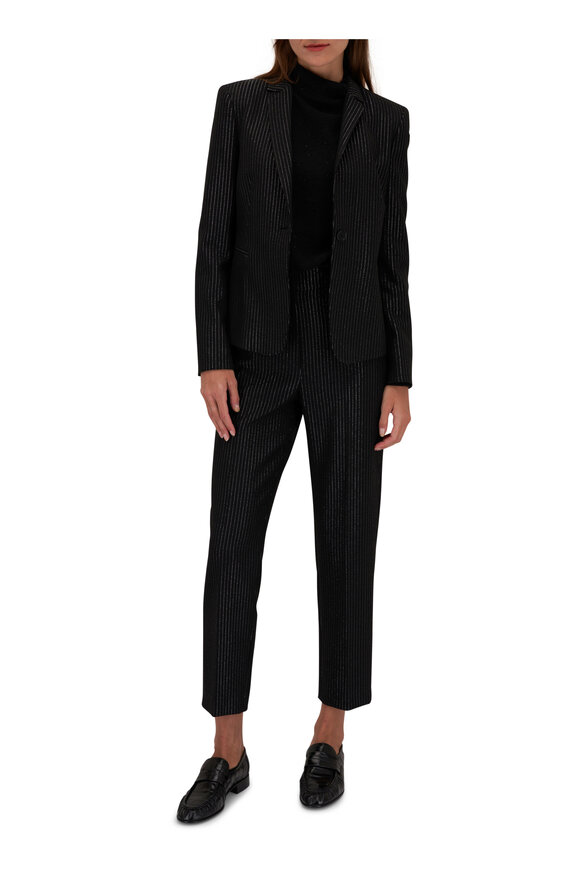 Akris Punto - Black Metallic Pinstripe Jacket