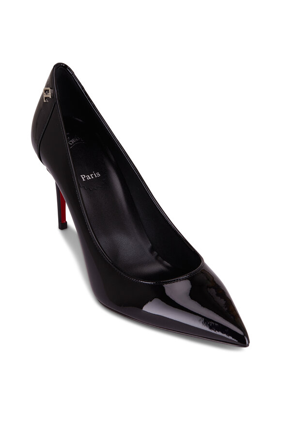 Christian Louboutin Sporty Kate Black Patent Leather Pump, 85mm