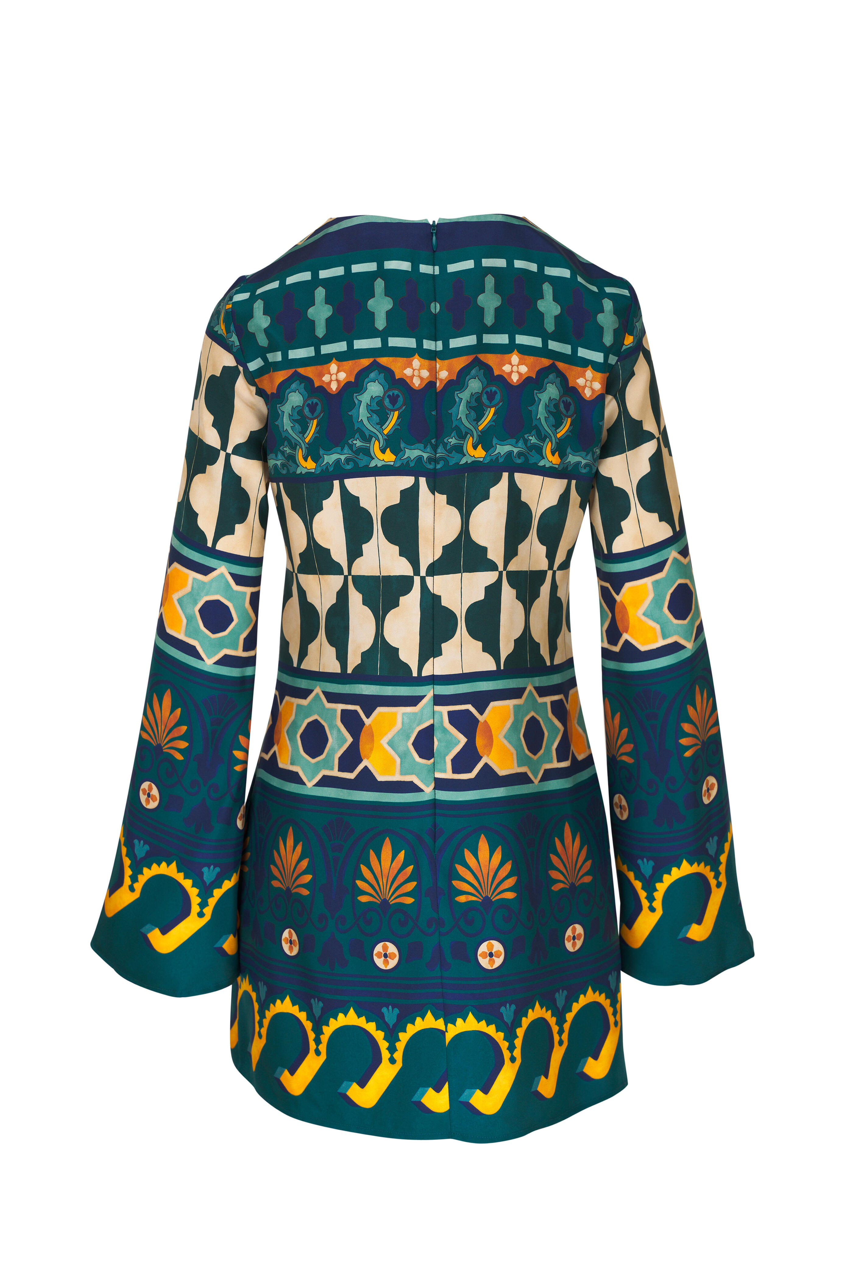 La DoubleJ - Mini Supremes Swing Emerald Silk Dress