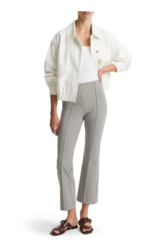 Vince Niki Tapenade Gingham Crop Flare Pant - view 2