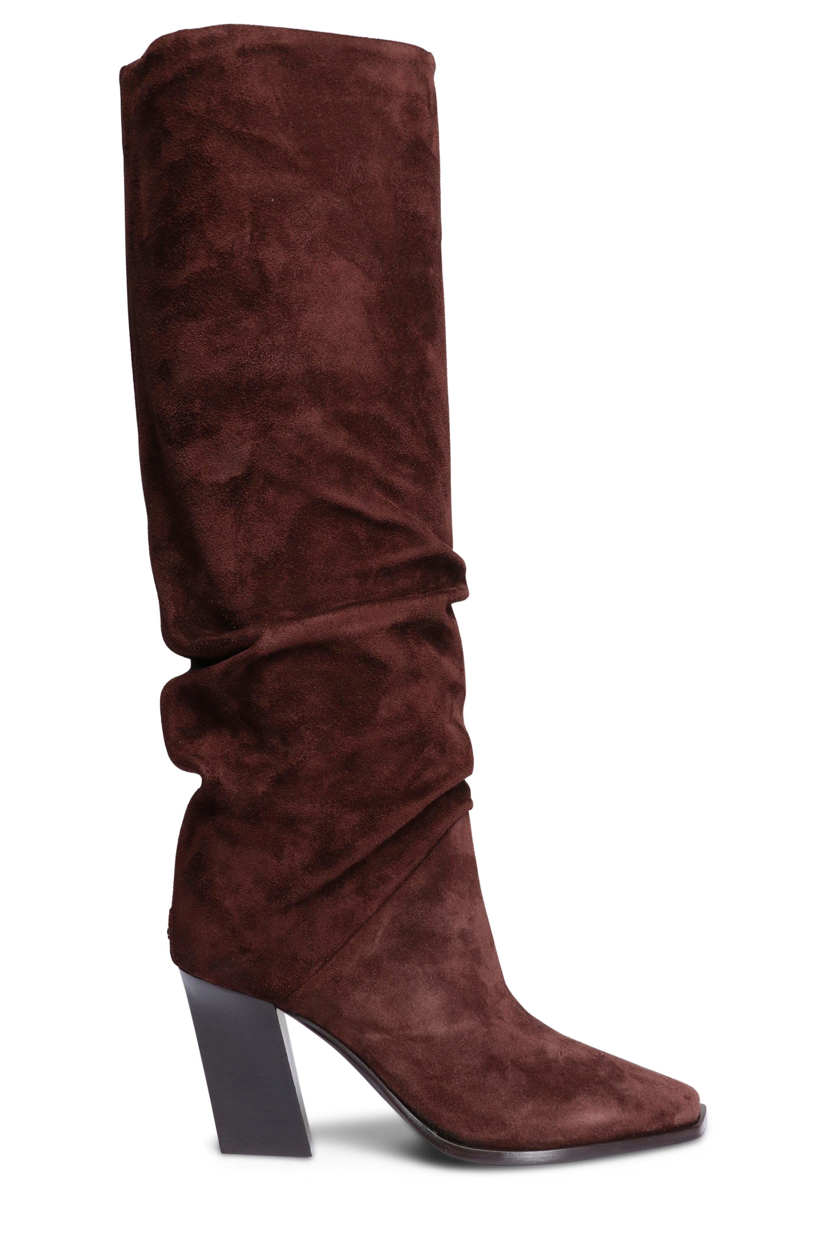 Jimmy Choo - Hart Chocolate Suede Knee Boot, 85mm