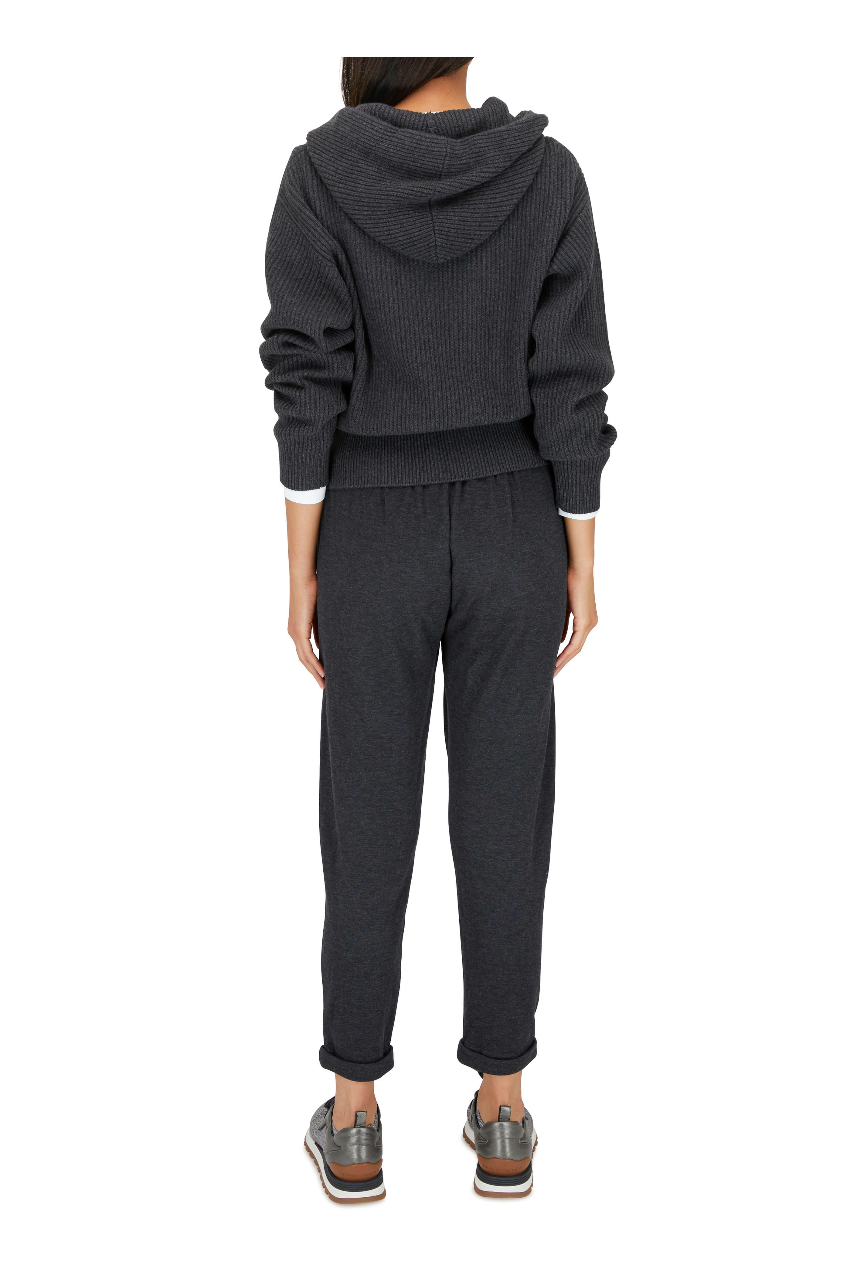 Brunello Cucinelli - Anthracite Cotton & Silk Drawstring Spa Pant