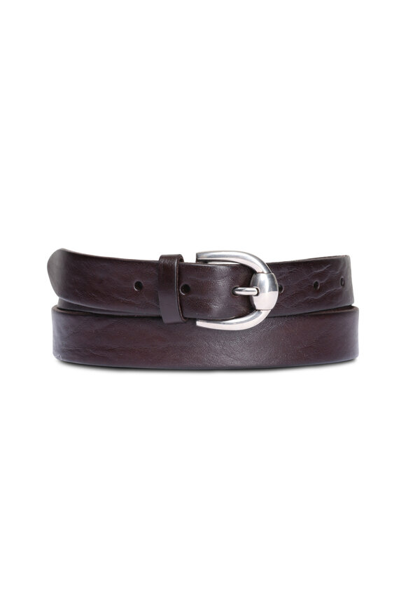 Brunello Cucinelli Dark Brown & Caramel Braided Leather Belt