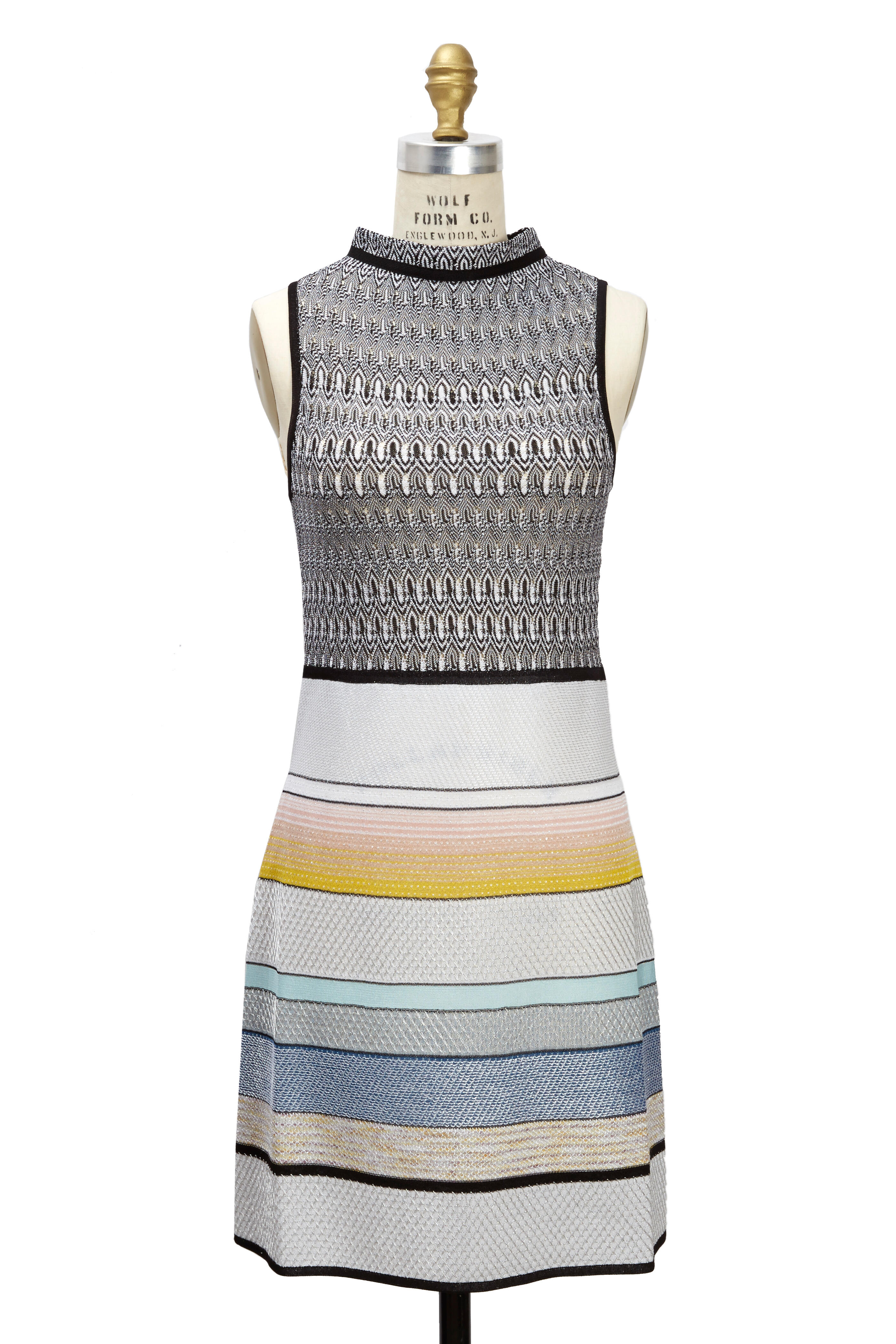 M missoni black discount dress knit white keyhole