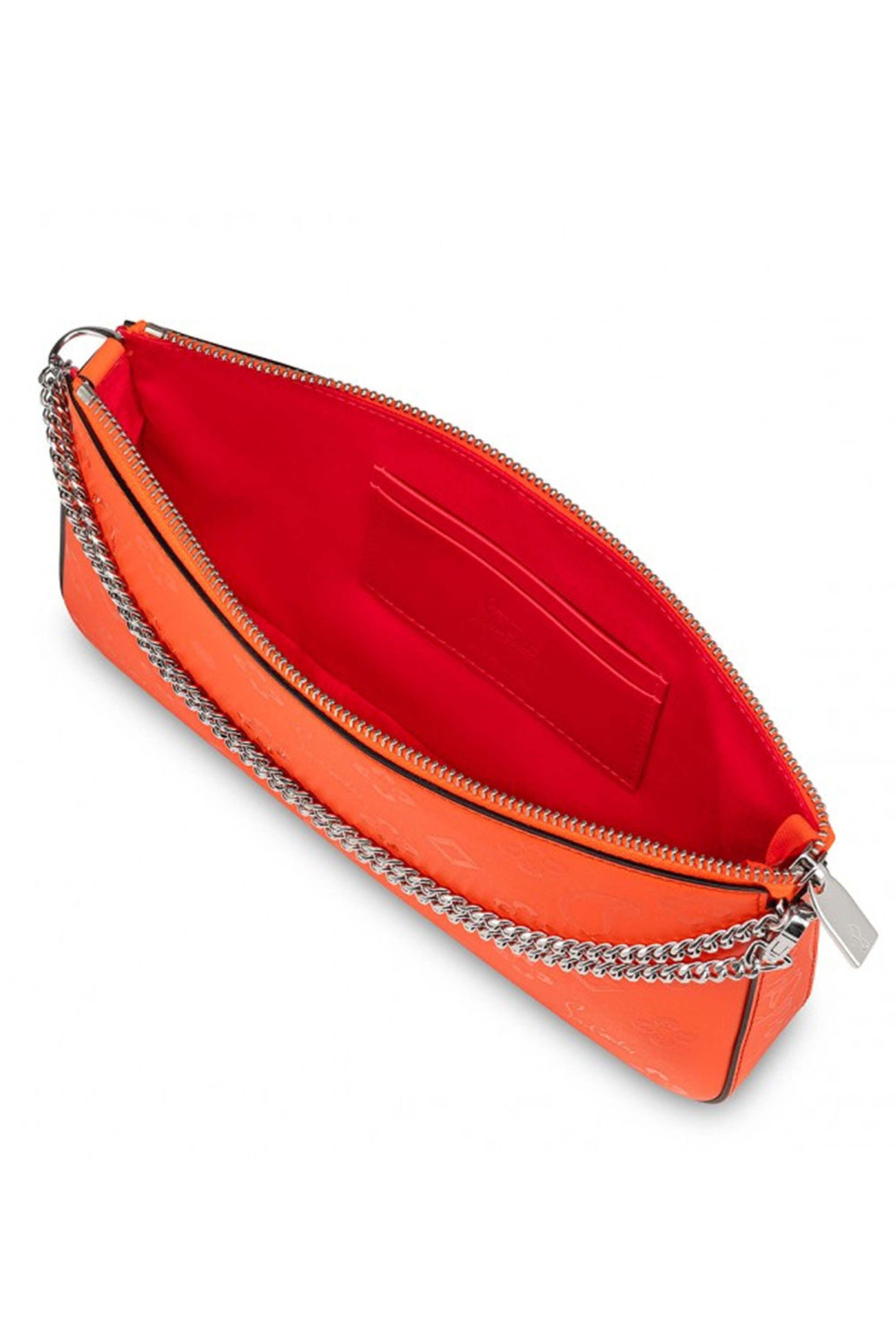 Christian Louboutin - Loubila Calf Leather Pouch in Fluo Orange