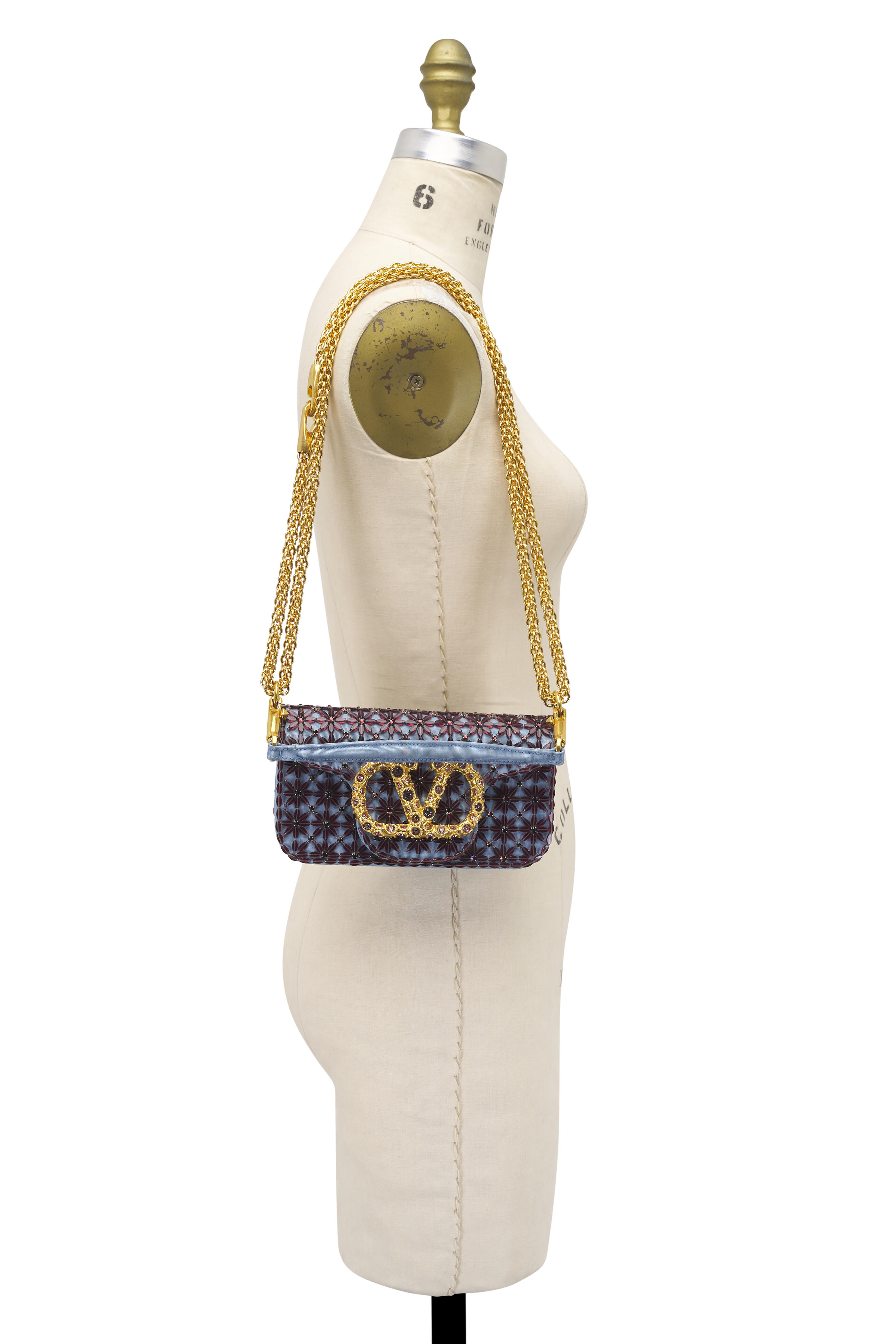 Valentino Garavani - Small Loco Amethyst & Cloudy Blue Embroidered Bag