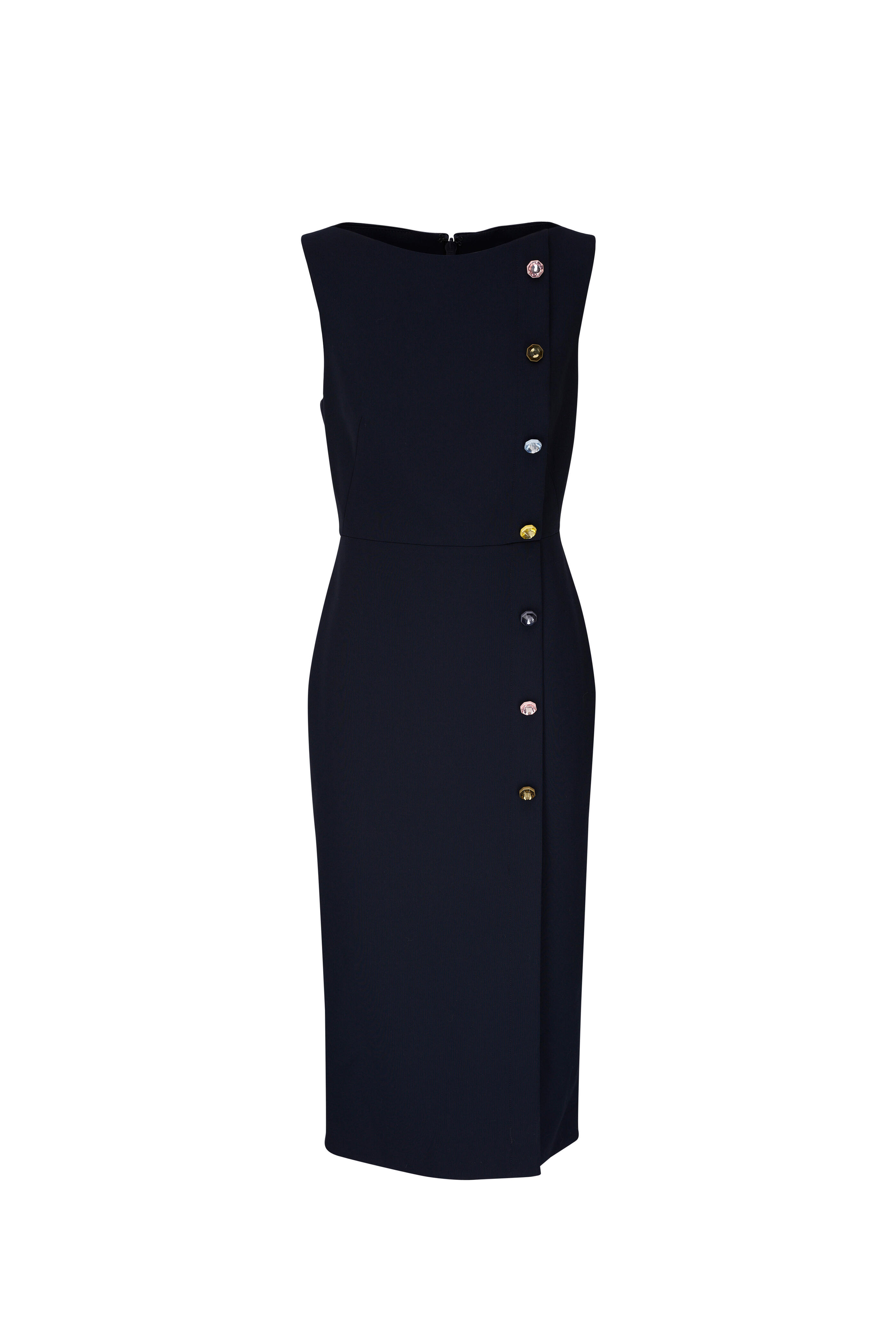 Navy blue dress with gold buttons best sale