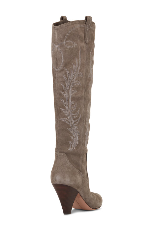 Veronica Beard - Ballan Taupe Suede Tall Western Boot