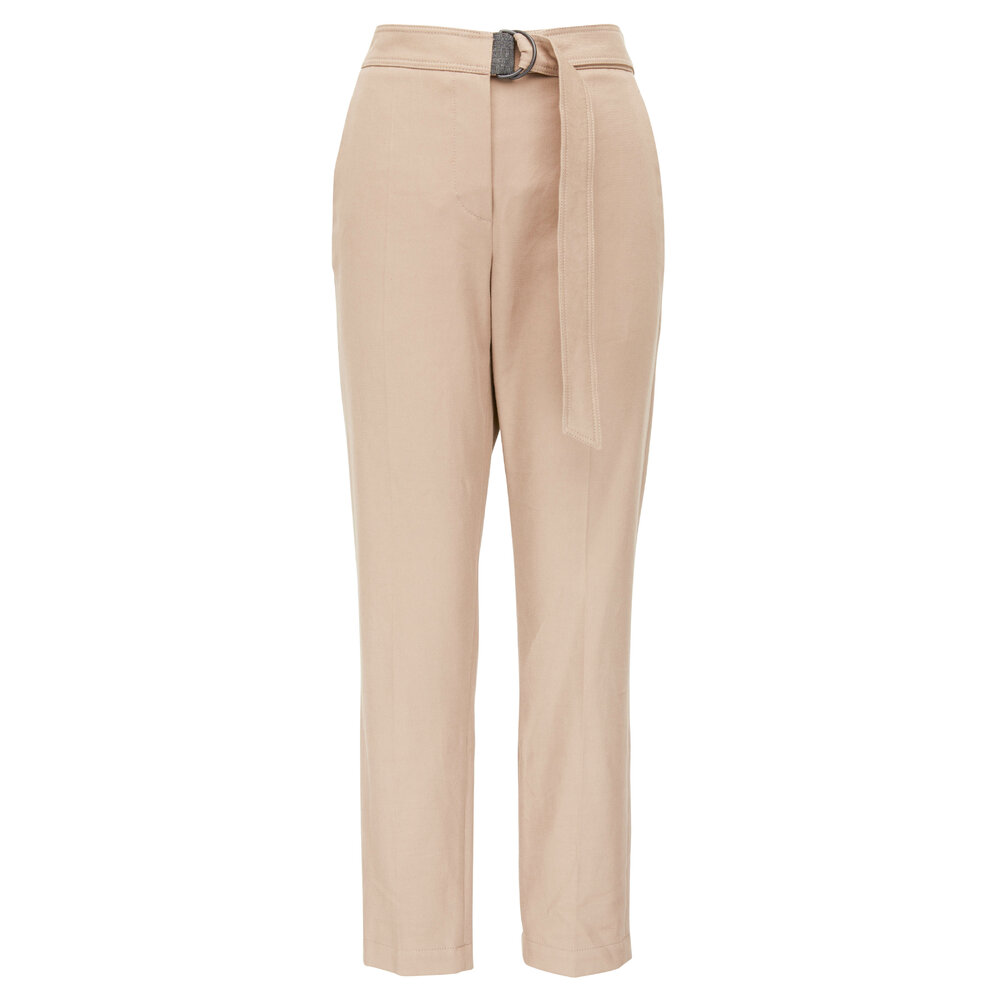 Brunello Cucinelli - Caffe Cotton Twill Tapered Leg Pant