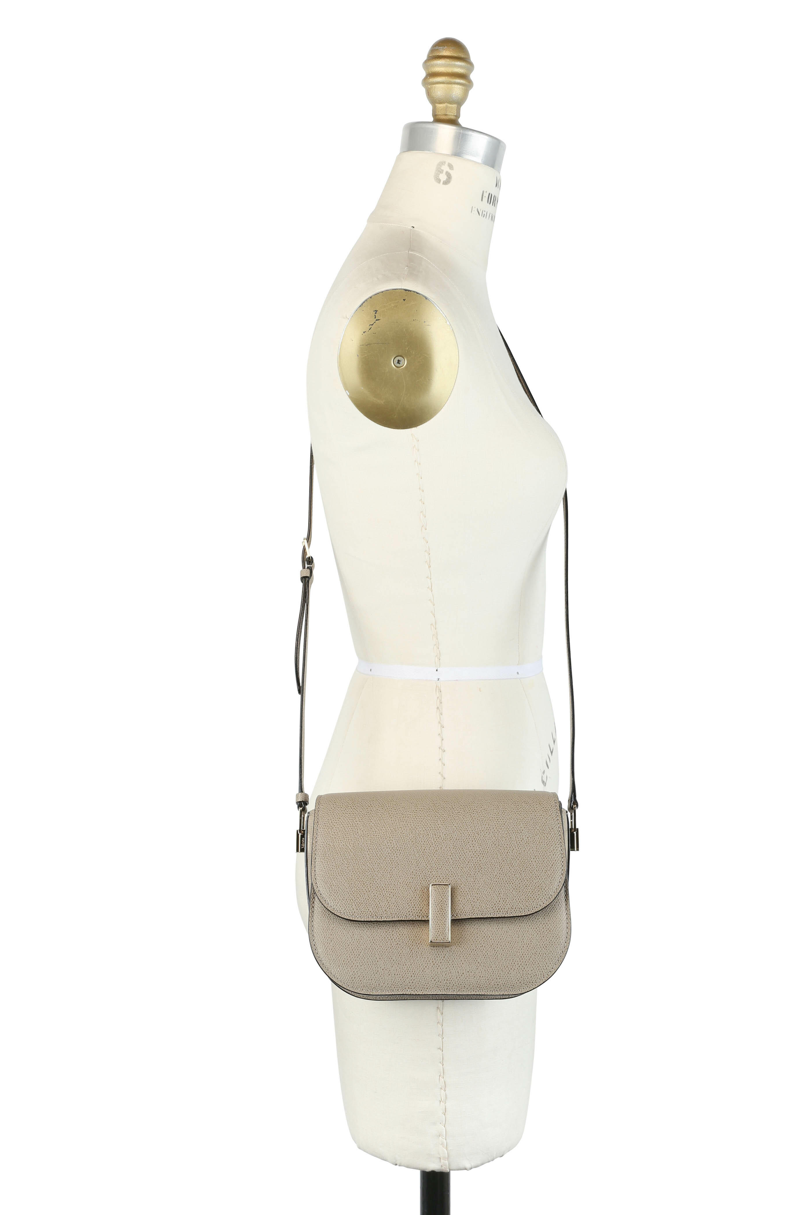 Valextra - Iside Taupe Leather Crossbody