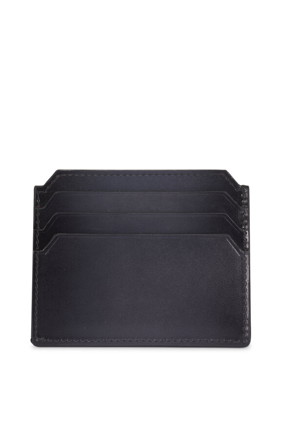 Santoni Gray Leather Card Case - view 2