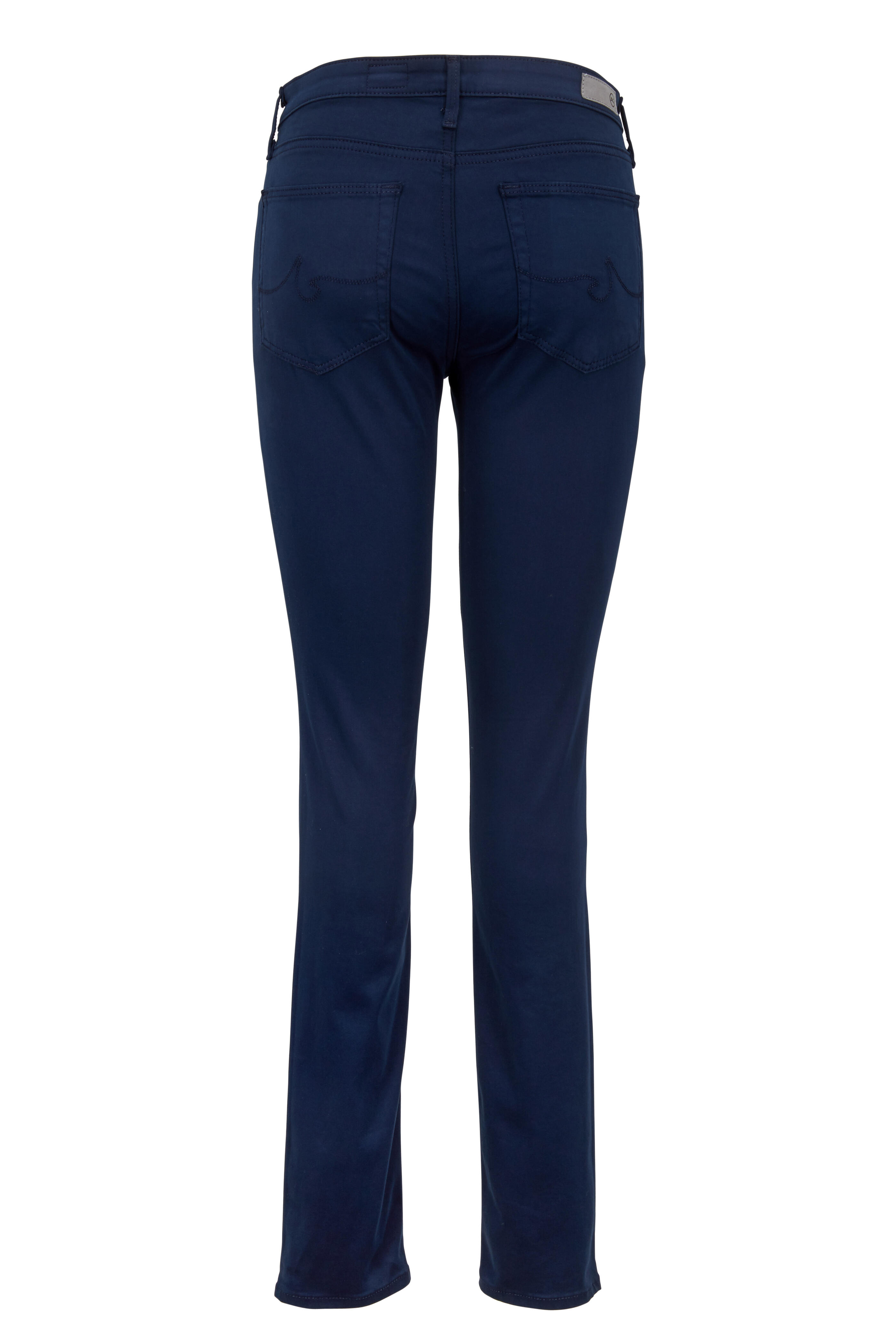 AG Prima Navy Blue Sateen Five Pocket Jeans Mitchell Stores