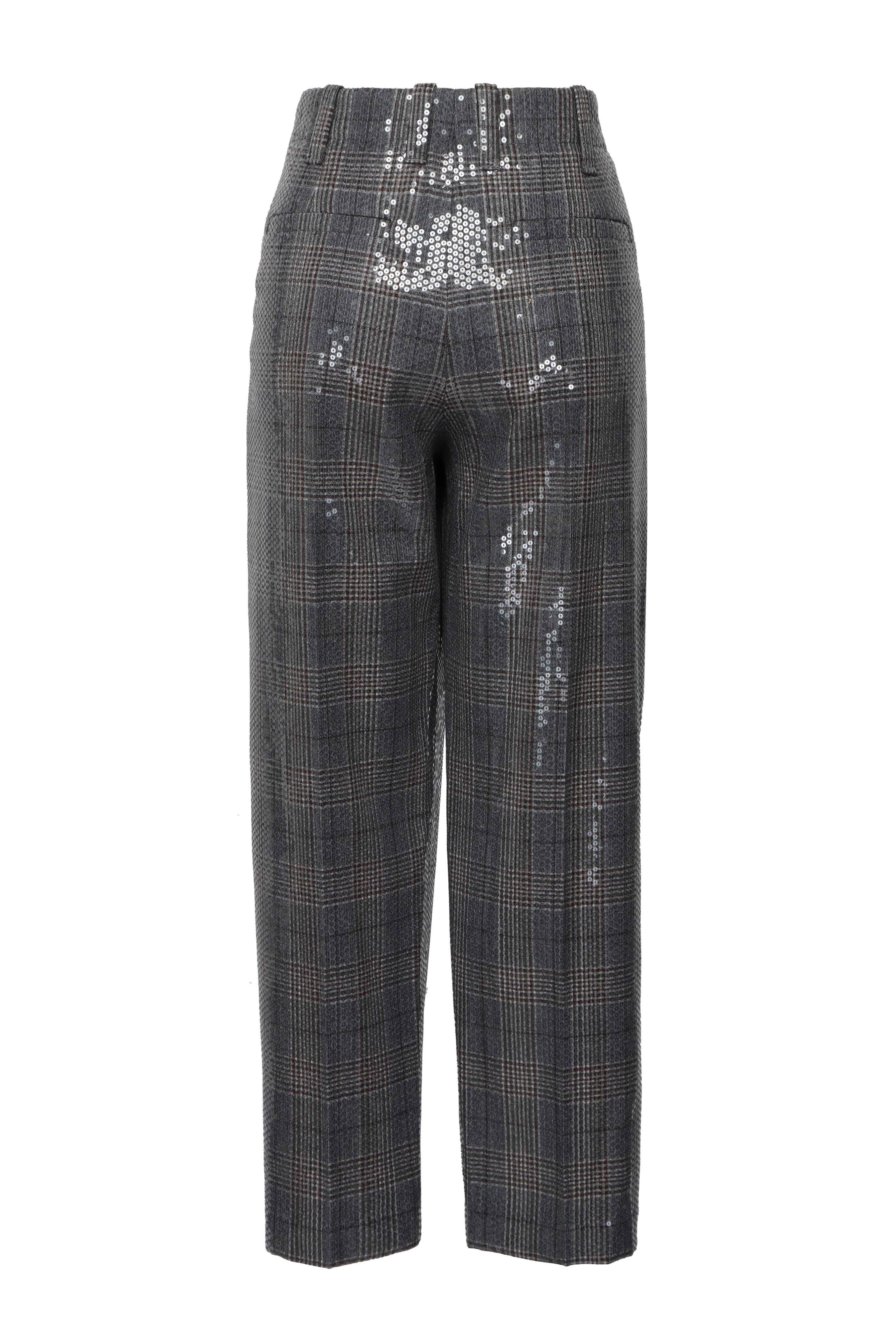 Brunello Cucinelli - Anthracite Galles Paillette Pant
