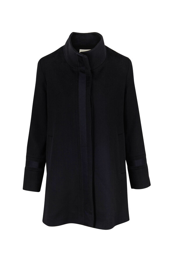 Fleurette placket front wool car clearance coat