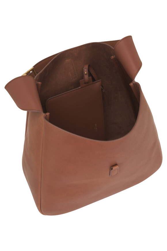 Saint Laurent Large Le 5 À 7 Supple Toasted Brown Leather Bag - view 6