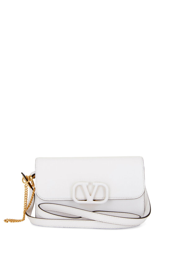 Valentino Garavani - V-Sling White Leather Belt Convertible Bag