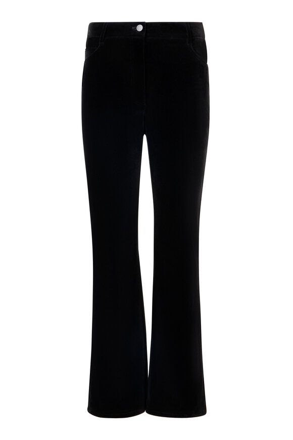 Akris Punto Caia Black High-Stretch Straight-Leg Crop Pant - view 1