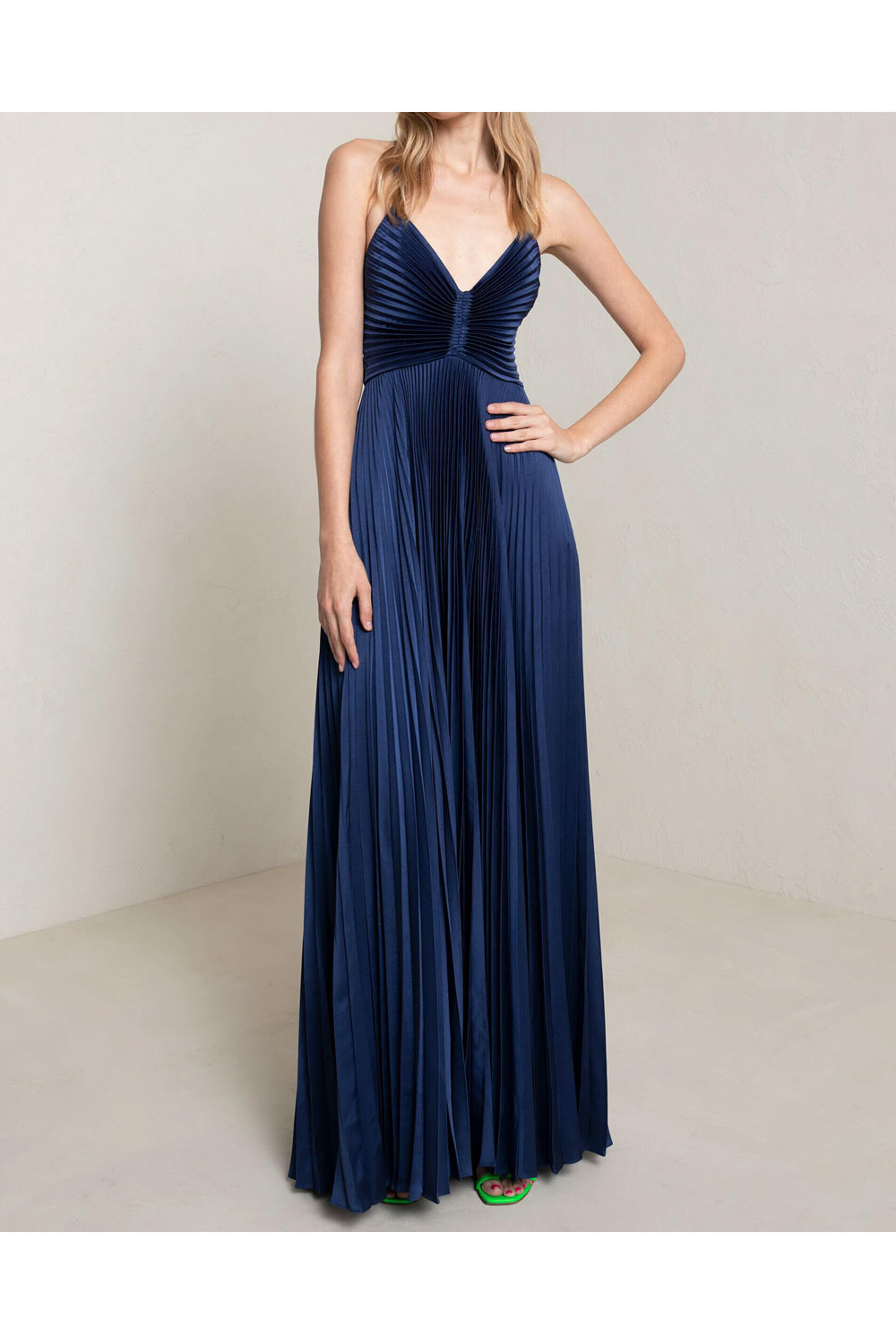 A.L.C. - Riviera Satin Pleated Aries Maxi Dress