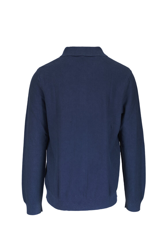 Faherty Brand Blue Nights Lightweight Sunwashed Sweater Polo - view 4