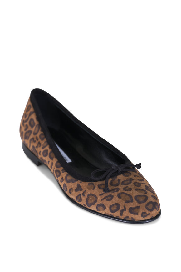 Manolo Blahnik Veralli Leopard Print Suede Flat - view 1