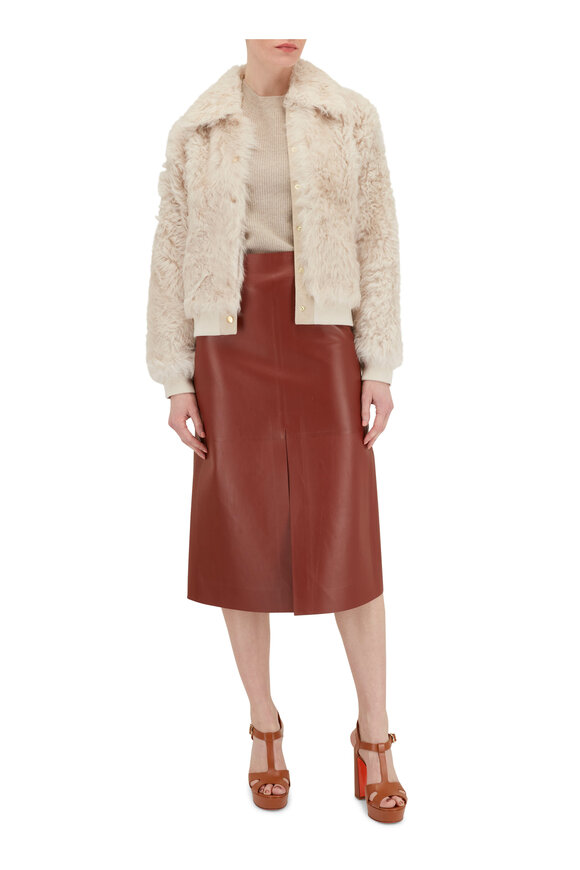 Nili Lotan - Tessa Natural Shearling Bomber Jacket