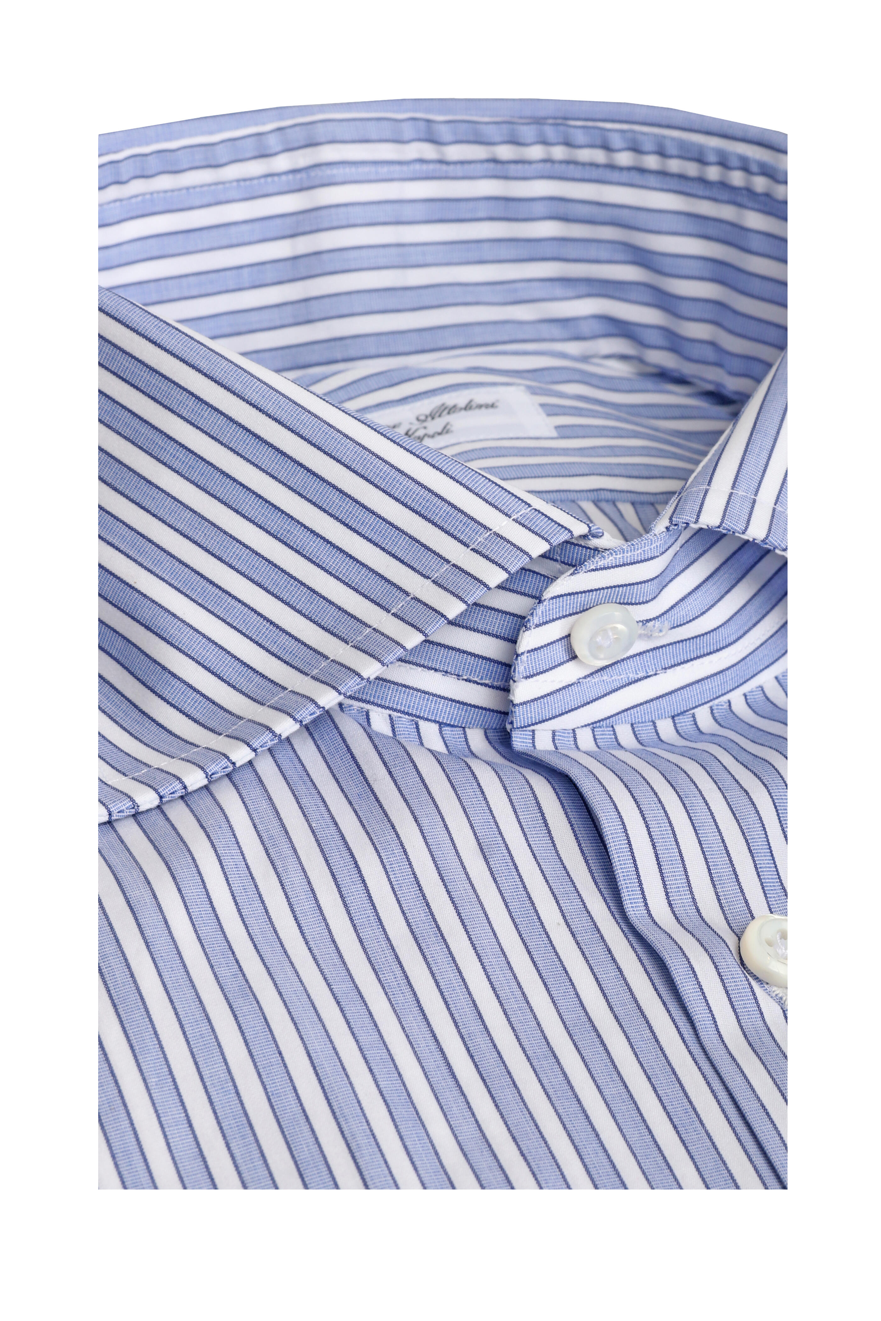 Cesare Attolini - Periwinkle & White Striped Sport Shirt