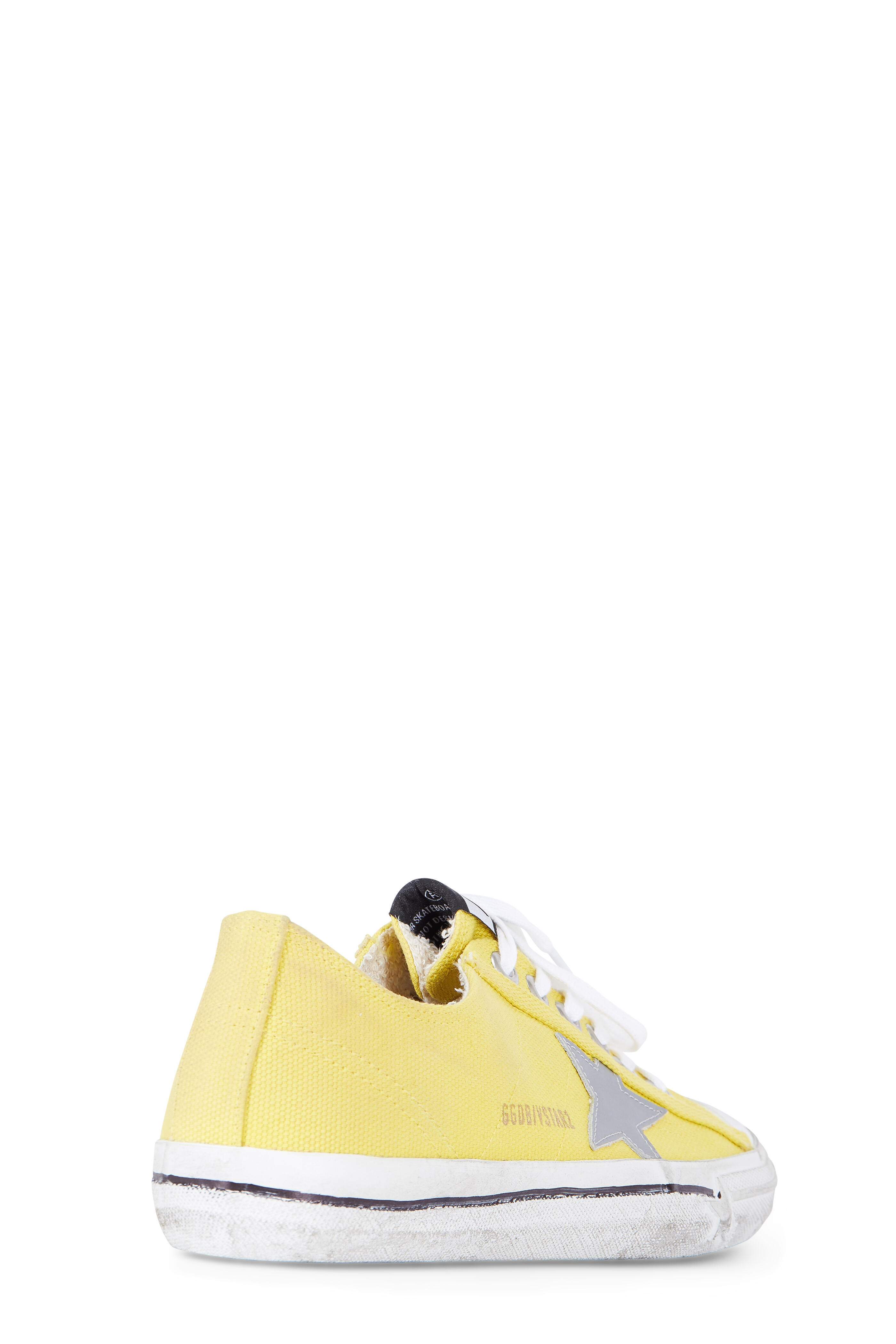 Golden Goose - Womens V-Star Yellow Canvas Low-Top Sneaker