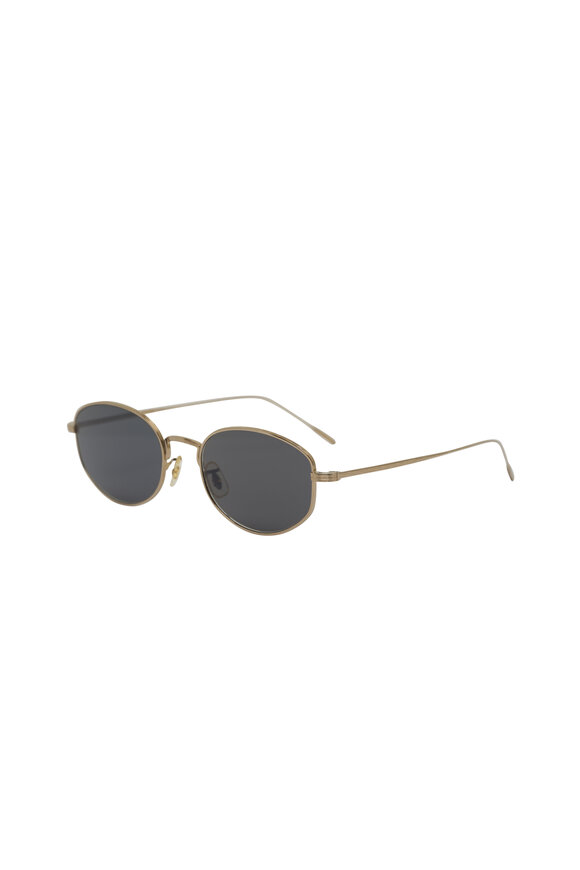 Oliver Peoples - Estra Soft Gold & Carbon Gray Sunglasses