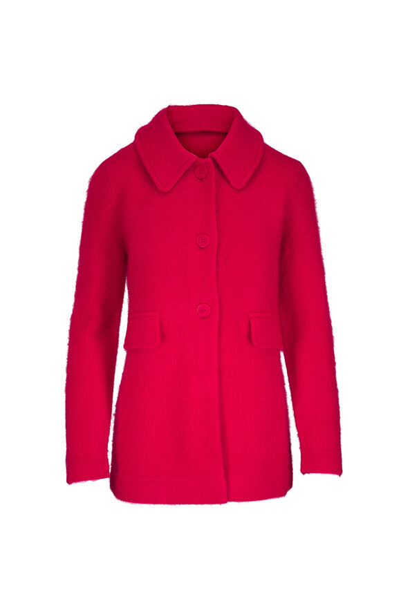 Dorothee Schumacher Fluffy Statements Red Wool & Cashmere Jacket