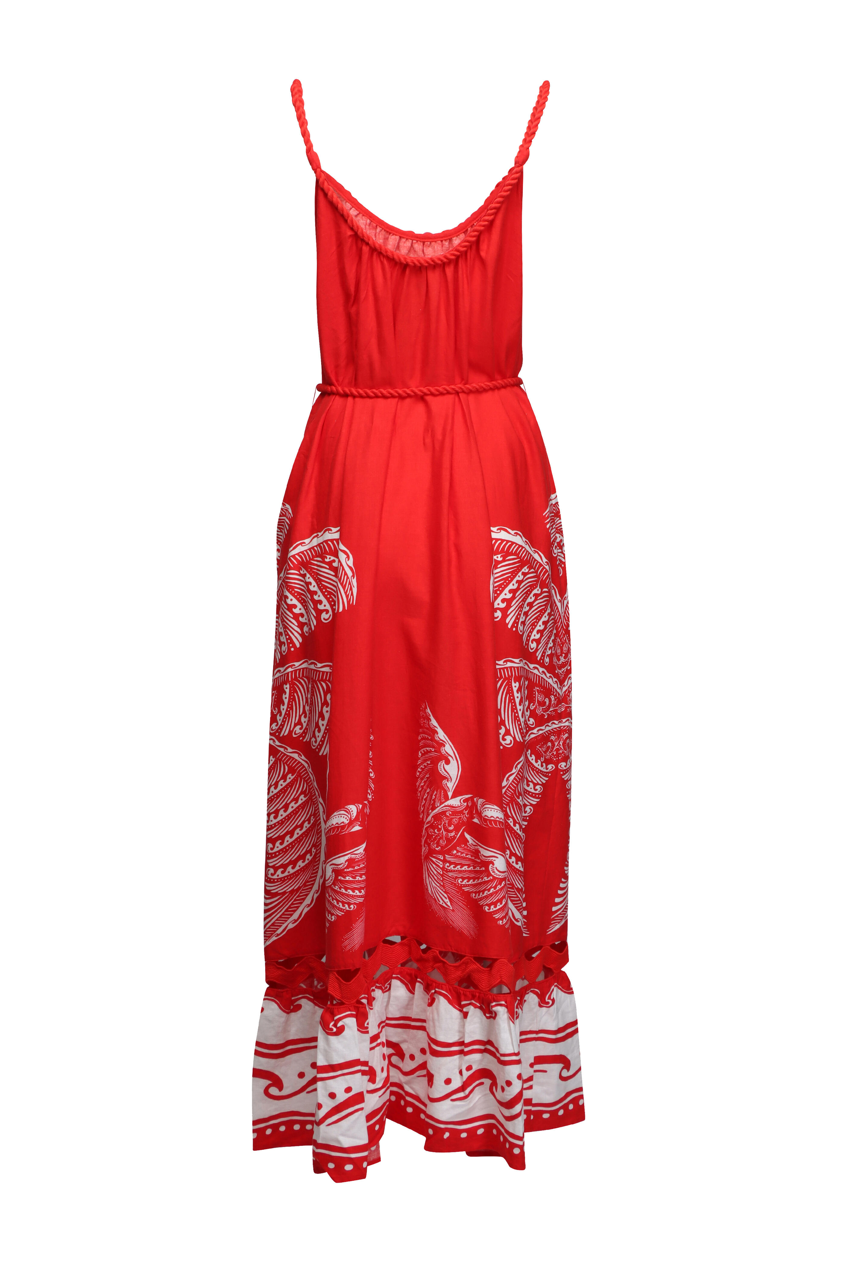 Farm Rio - Coconut Tree Red Maxi Dress