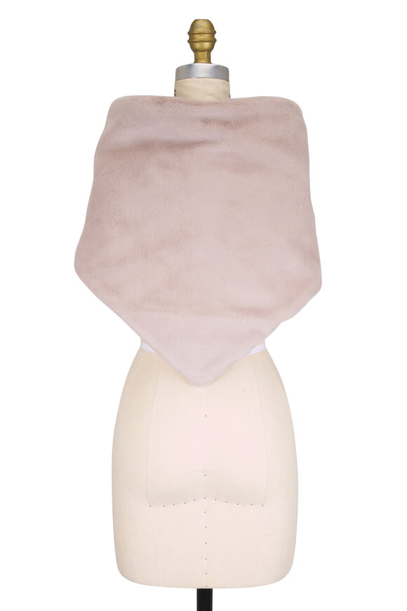 Herno Light Beige Faux Fur Triangle Foulard - view 2