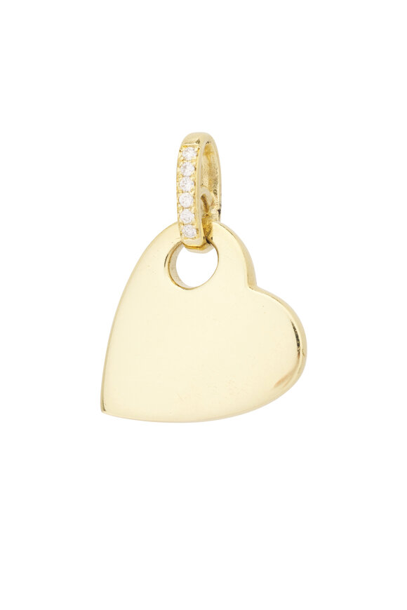 Jenna Blake 18k Yellow Gold Small Anchored Heart Charm - view 1