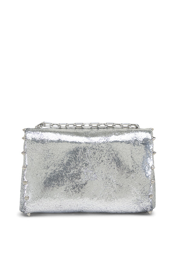 Christian Louboutin - Spiky Soft Manoir Metallic Nappa Pouch