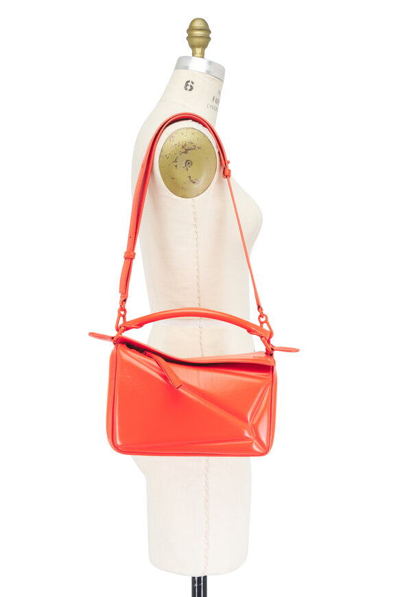 Loewe Small Puzzle Blown Vivid Orange Glossy Leather Bag - view 6