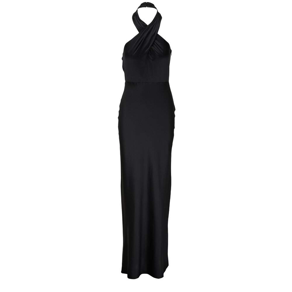 Veronica Beard - Alberta Black Stretch Silk Maxi Dress