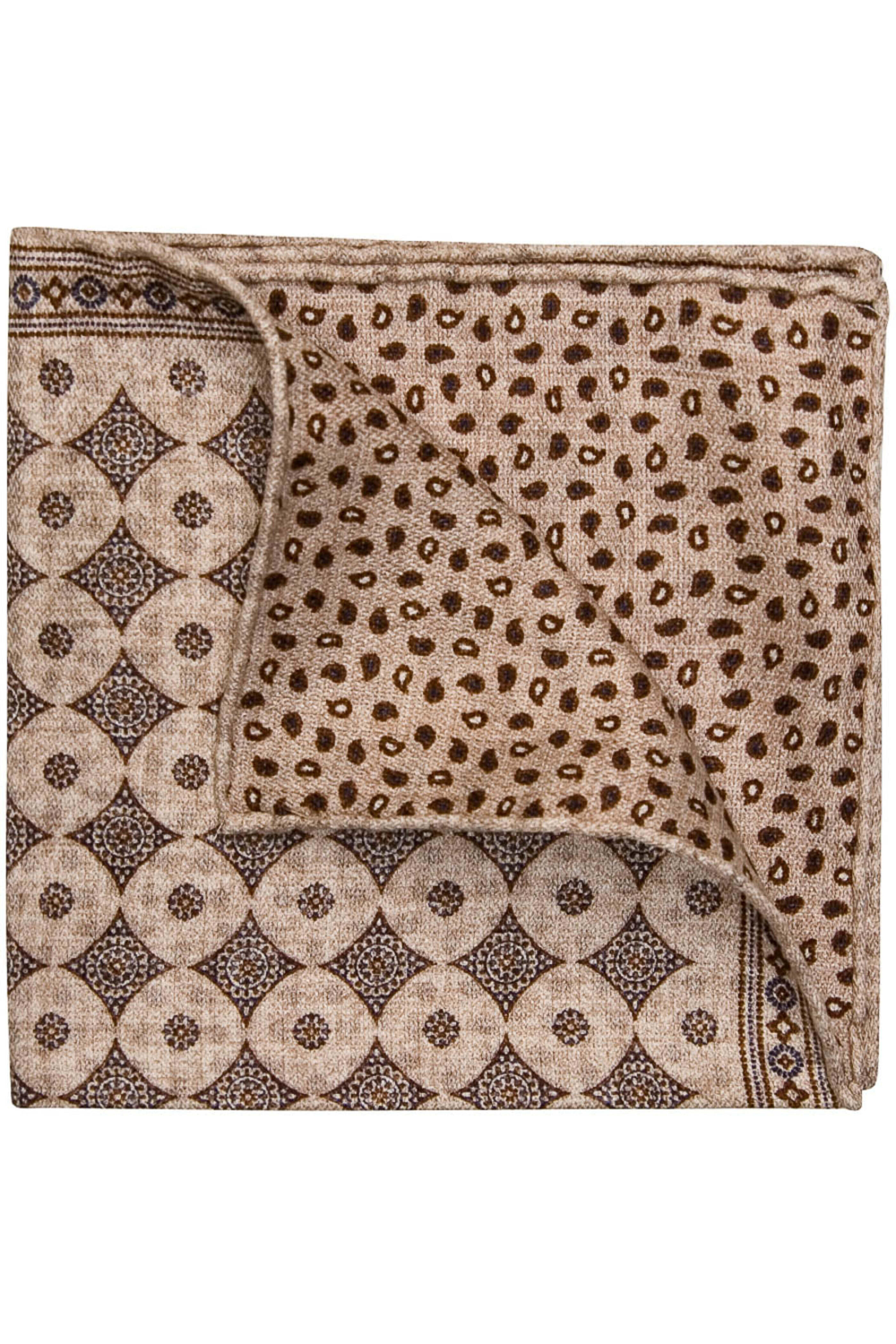 Edward Armah - Sand Blue and Brown Medallion Pocket Square