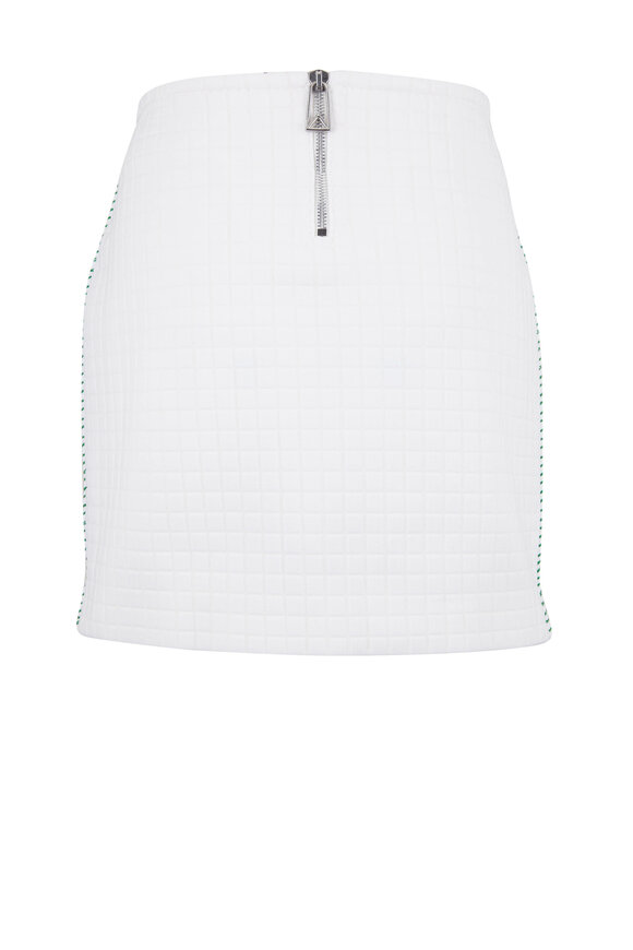 Bottega Veneta - White & Parakeet Embroidered Mini Skirt