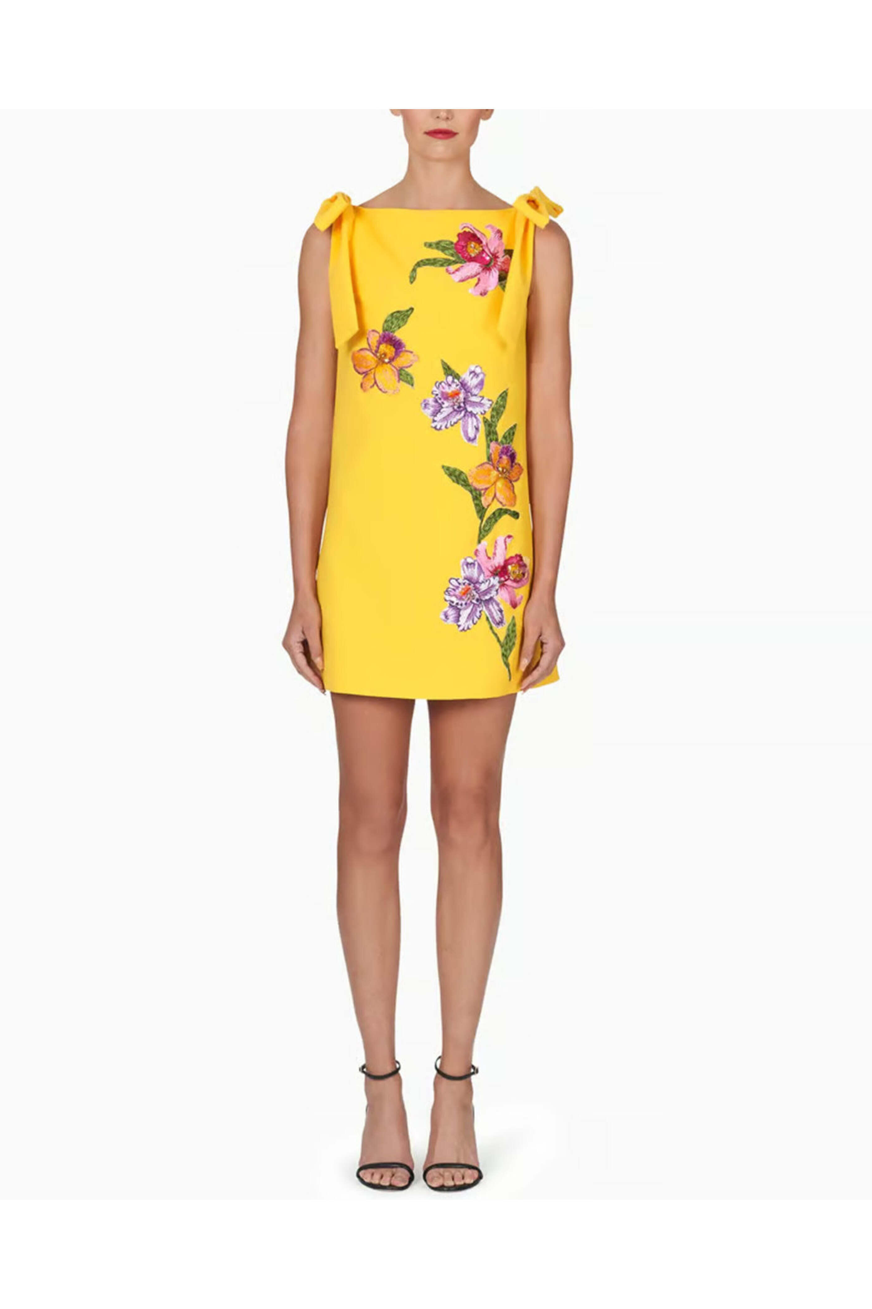 Carolina Herrera - Taxi Cab Embellished Sleeveless Shift Dress