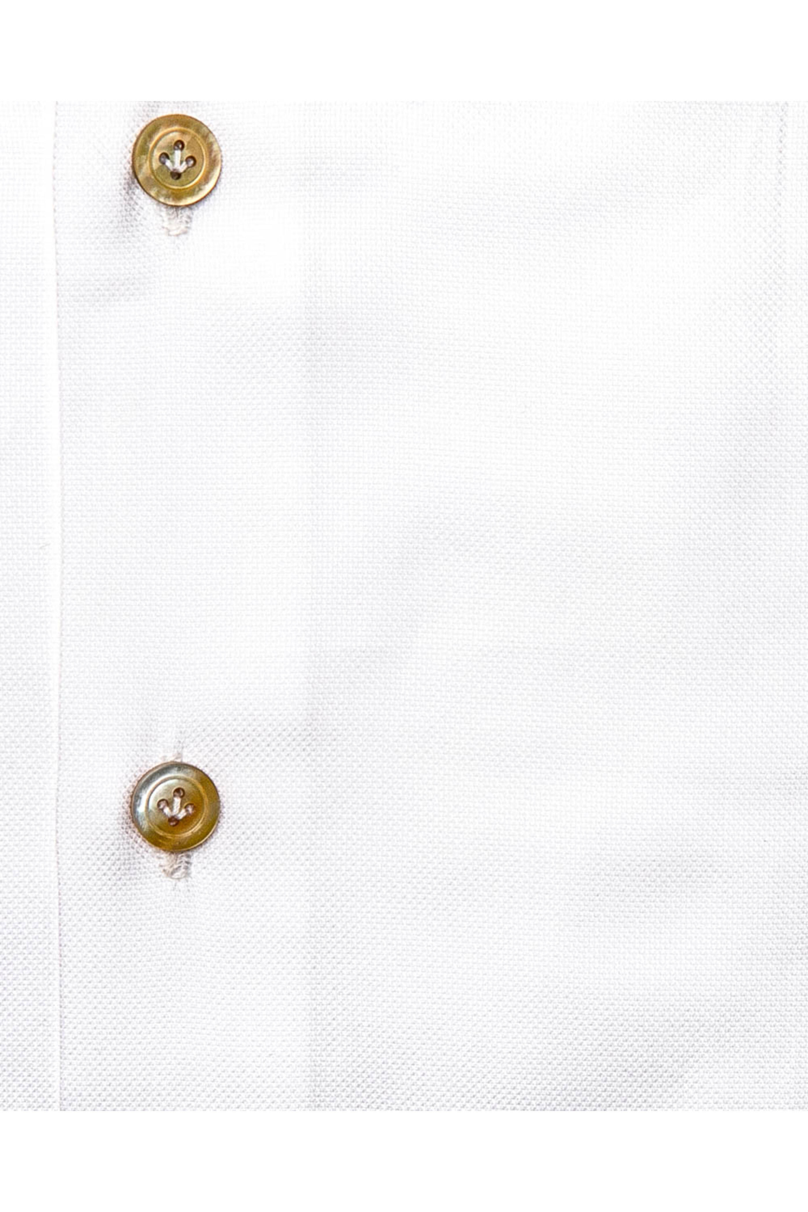 Kiton - White Dress Shirt with Mother of Pearl Buttons