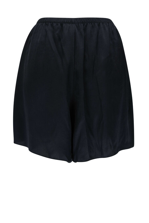 Vince - Black Satin Pull-On Shorts