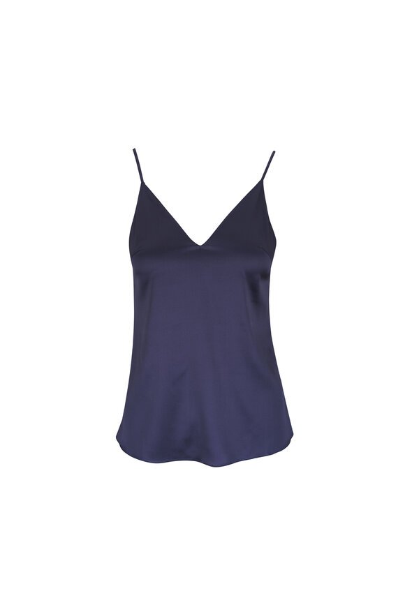 Brunello Cucinelli Navy Stretch Silk Cami