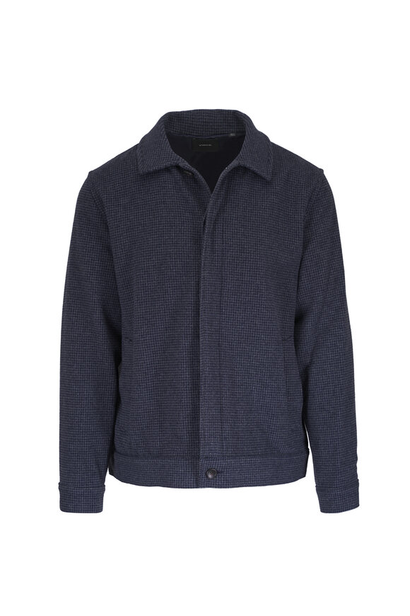 Vince Coastal Combo Houndstooth Brushed Bomber Jacket - view 1