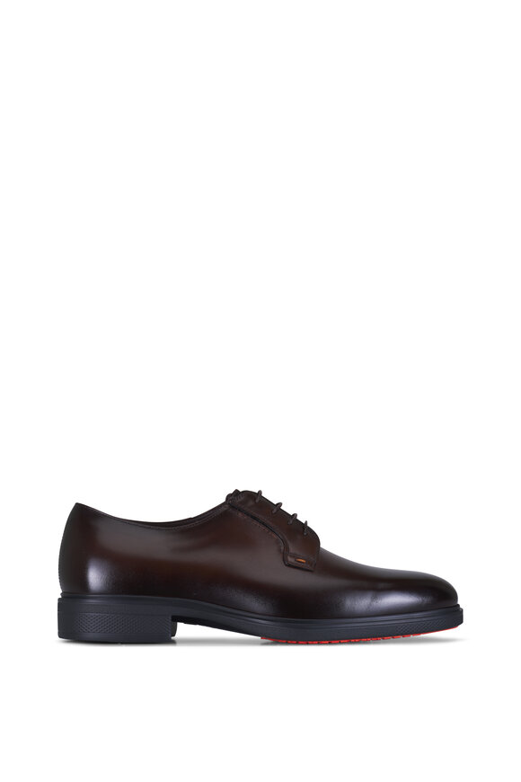 Santoni Easy Revlo Dark Brown Leather Dress Shoe - view 2