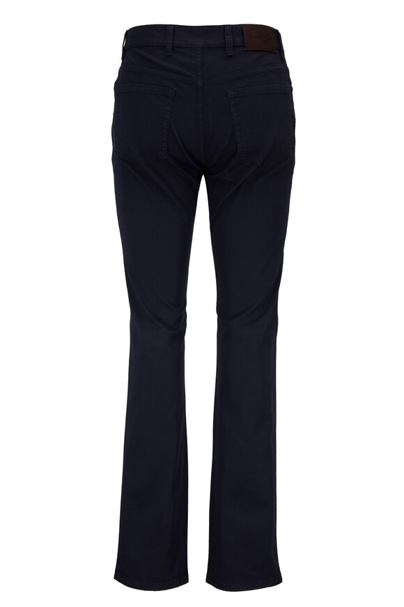 Zegna - Navy Piquè Five Pocket Pant