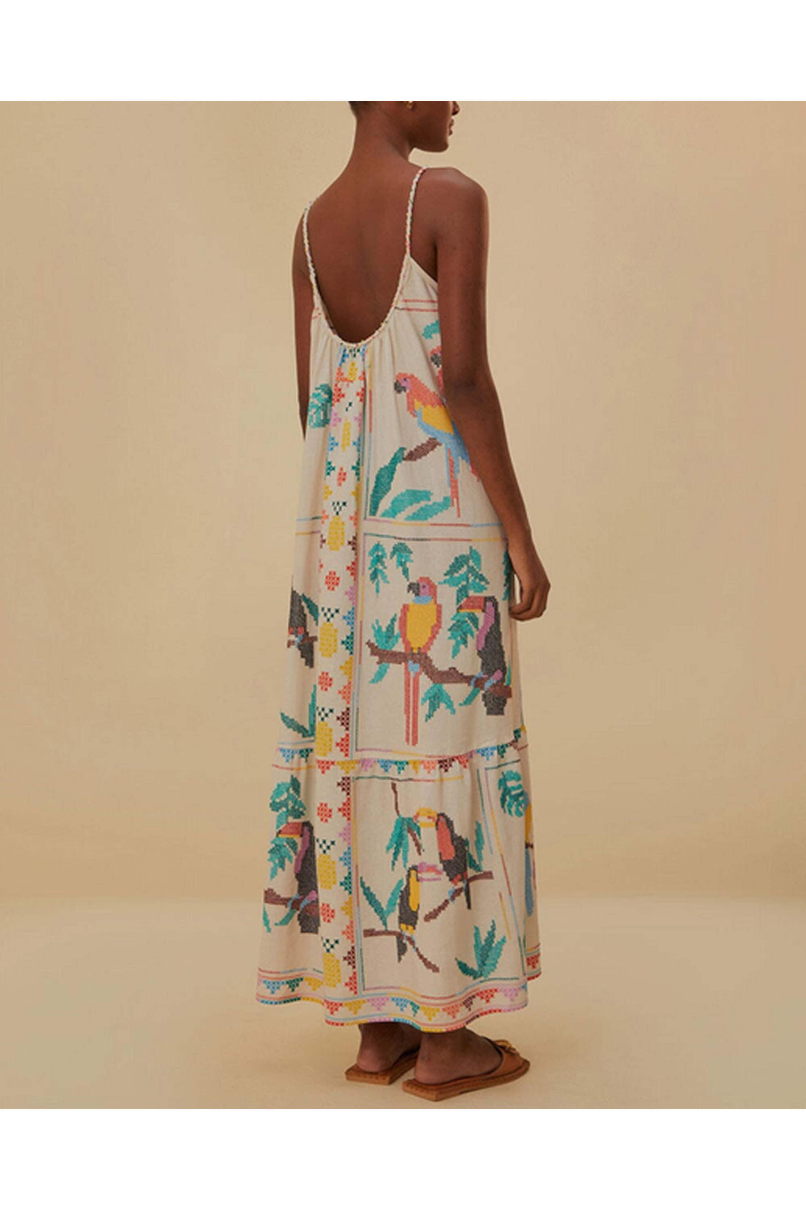 Farm Rio - Bird Scarf Maxi Dress