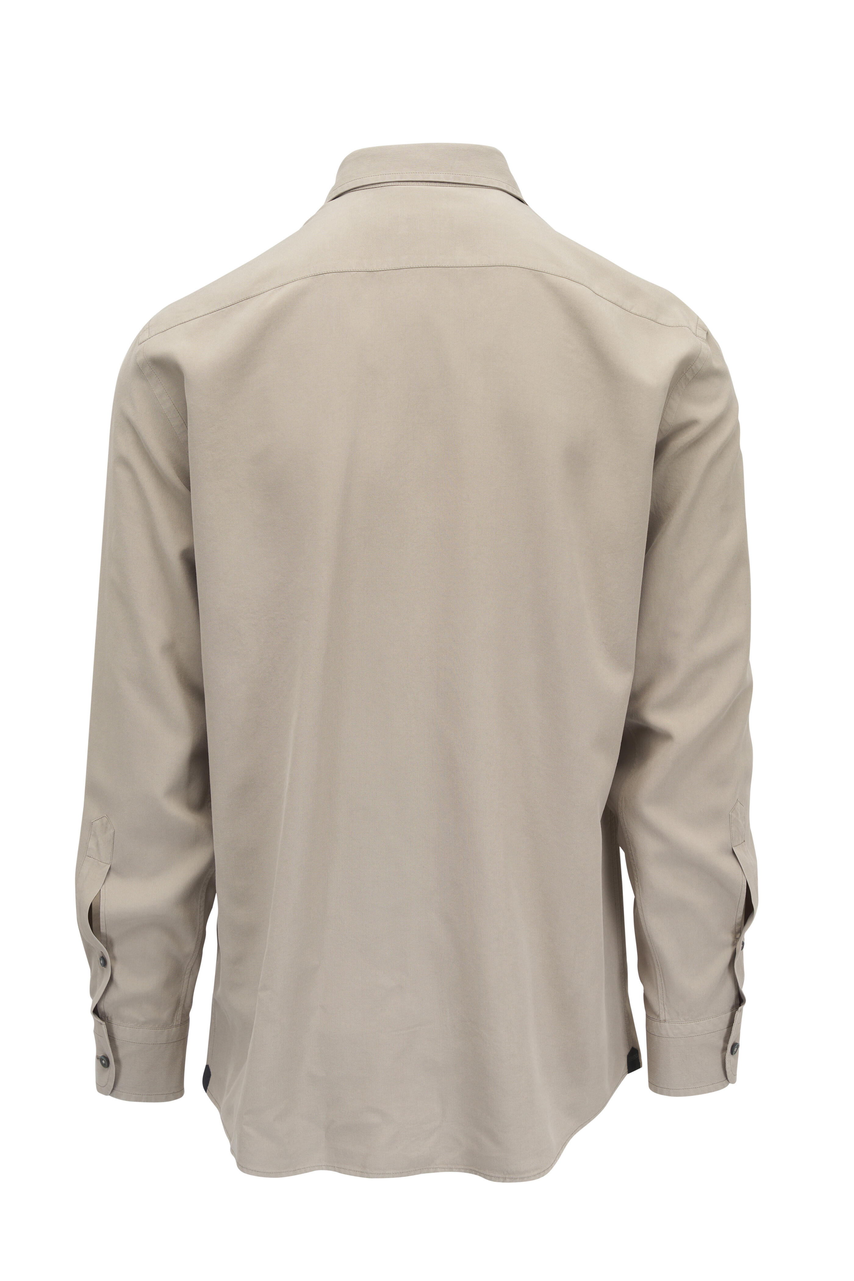 Zegna - Solid Beige Silk Sport Shirt
